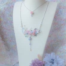 ZODIAC:  天秤 X 梅花 / 手製梅花花束925純銀鍍白金項鍊