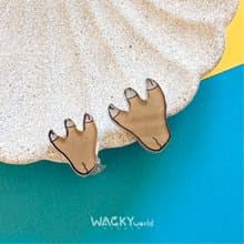 壓克力耳環 耳夾 不對稱恐龍腳