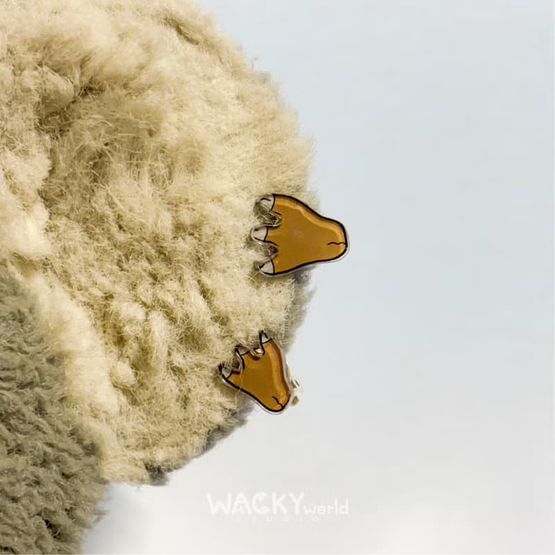 壓克力耳環 耳夾 不對稱恐龍腳