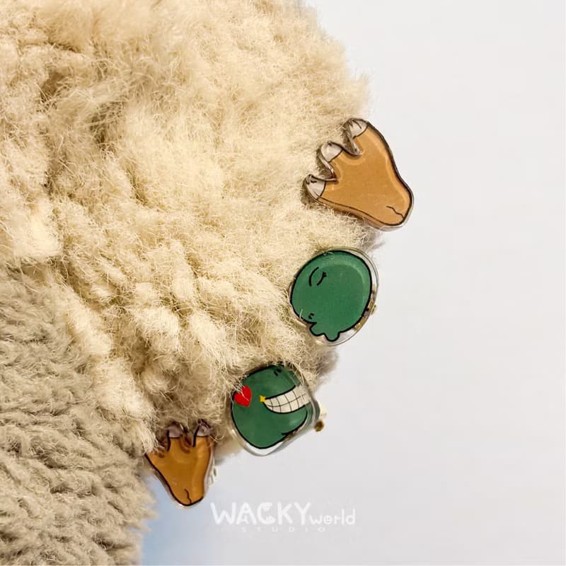 壓克力耳環 耳夾 不對稱恐龍腳