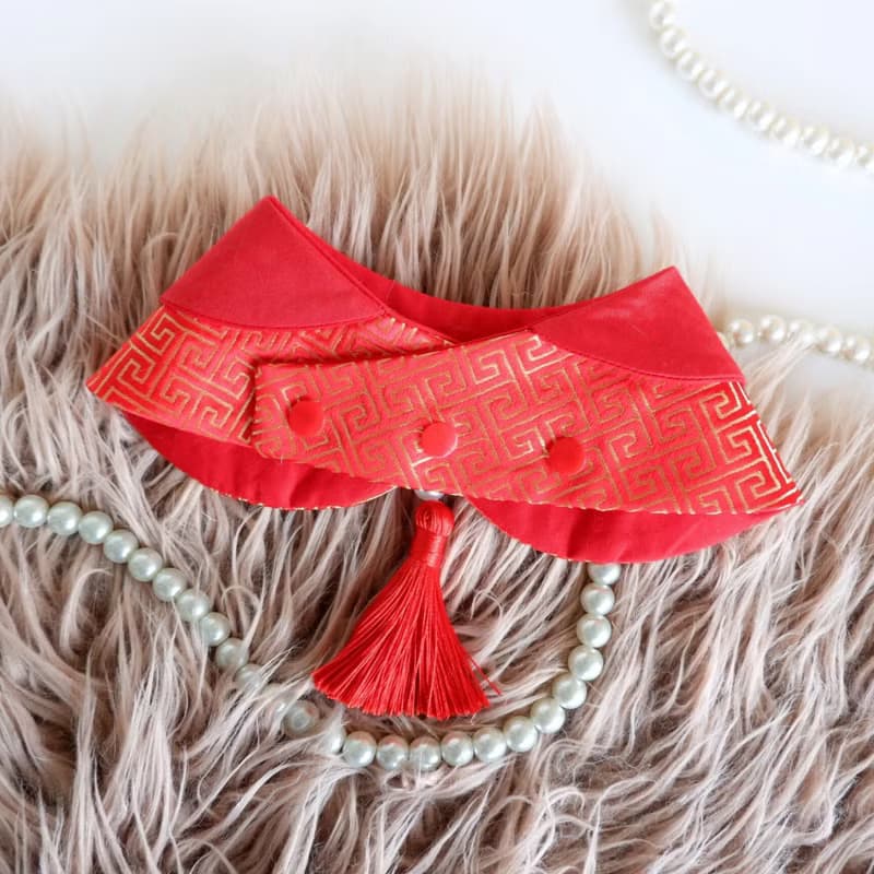 Chinese style bibs for cat and small dog,adjusable,available 2 colors