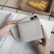 Hannah (Cloud) : Small leather short wallet, folded wallet, Mini wallet