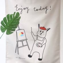 【安心出貨】Enjoy today小畫家 斜紋棉麻絨面掛布