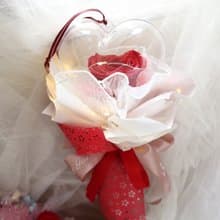 520我愛你-情緣我愛你愛心永生花波波包裝花束-情人節禮物附燈