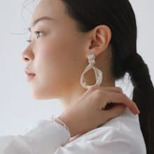 2023無限耳環\耳夾可 夾式耳環 手工樹脂 925銀針 珍珠 透明感