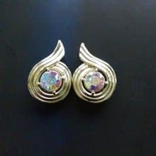 Vintage Jewelry SARAH COV  Aurora Swirl  夾式耳環