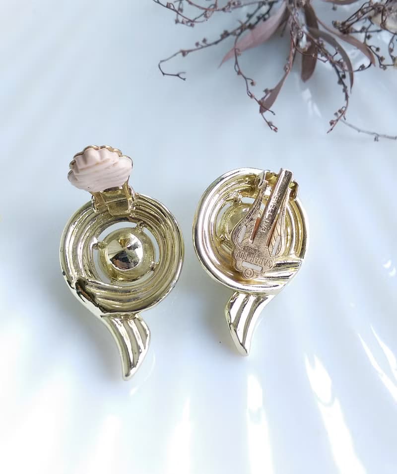 Vintage Jewelry SARAH COV  Aurora Swirl  夾式耳環