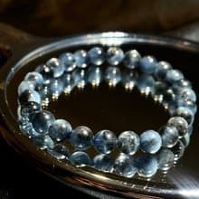 蔚藍墨色。鬼色海藍寶 魔鬼海藍寶 海藍寶 手鍊 手串 手珠 吼輪