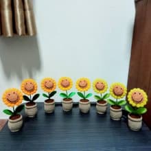 Crochet flowers pots Crochet Sunflower Handmade gift for friends or lovers