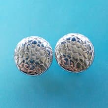 Vintage Jewelry 西洋古董飾品 銀色調 鱷魚紋 夾式耳環