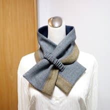 拼接可調式短圍巾.scarf 保暖圍脖 雙面雙色 大人.小孩均適用