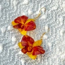 石斛蘭耳環/真花耳環/蘭花飾品/請備註可換耳夾