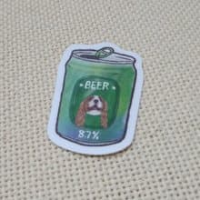 查理士王小獵犬啤酒-防水車貼-行李箱貼紙-賓士貓_防水貼紙