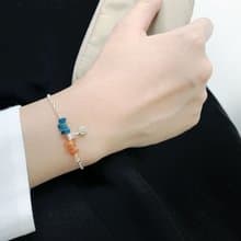 簡約直線手鍊 / 溫度 - 藍晶石 瑪瑙 925銀手鍊