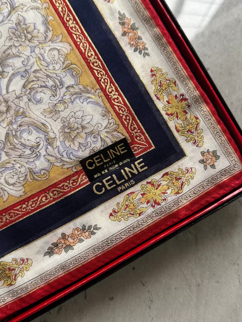 中古正品 全新庫存 Celine 巴洛克風格 小領巾 絲巾 方巾 禮物