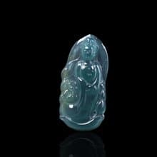冰種藍水翡翠觀音菩薩項鍊 | 天然翡翠A貨 | 送禮