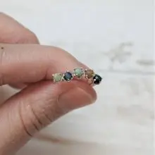 ll 鳳凰石純銀耳骨針 ll 隨機配色 - 耳骨耳環 一組五支 附銀耳堵