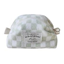 terry checker pouch M_soft sage