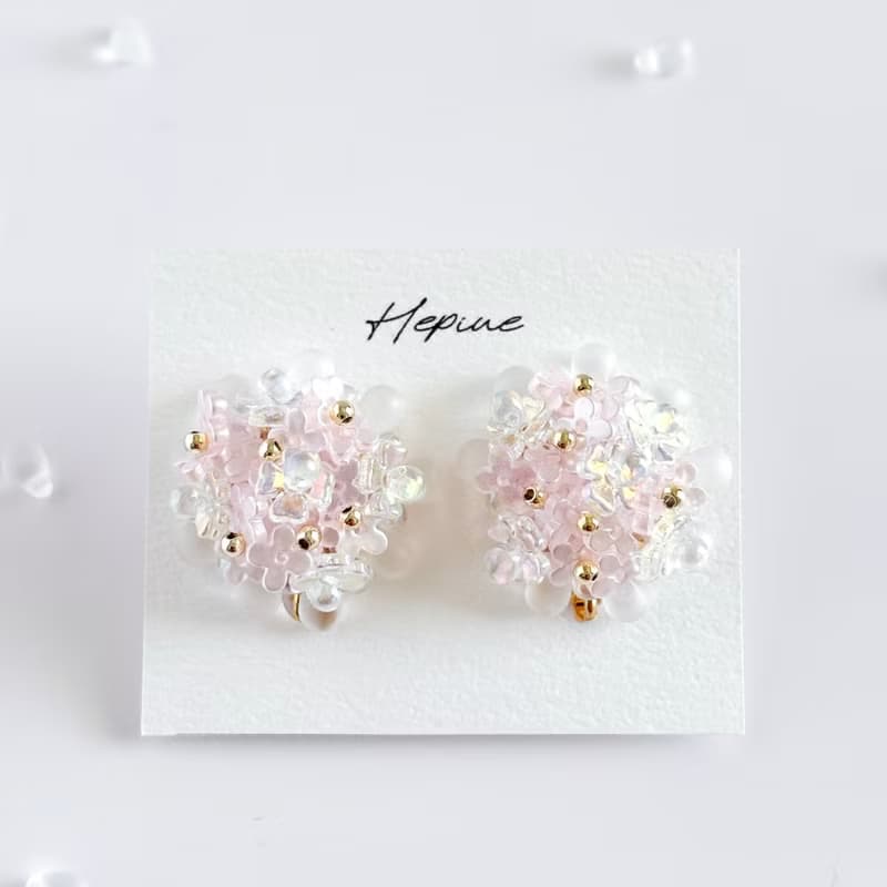 Petalisse (Pink) : earring耳夾 / pierce耳釘