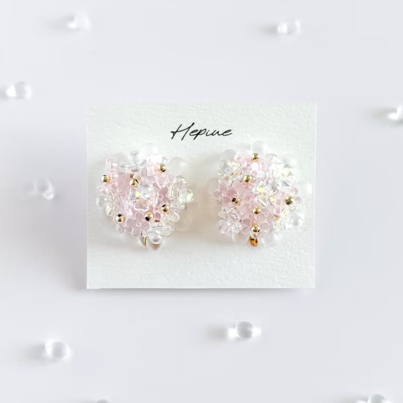 Petalisse (Pink) : earring耳夾 / pierce耳釘