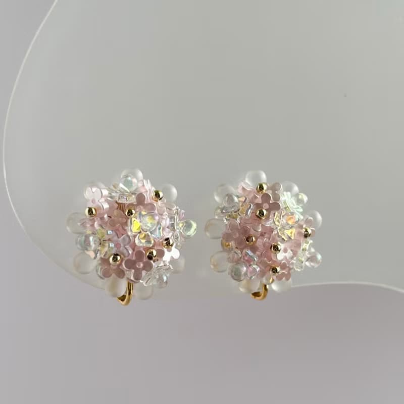 Petalisse (Pink) : earring耳夾 / pierce耳釘