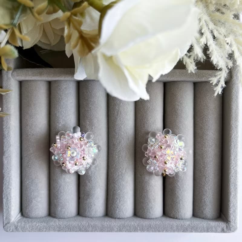 Petalisse (Pink) : earring耳夾 / pierce耳釘