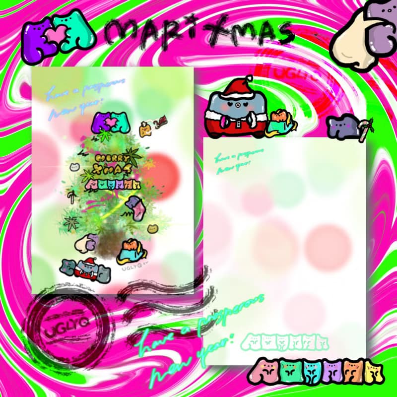 【MariXmas】手寫聖誕卡片 耶誕明信片 雙面