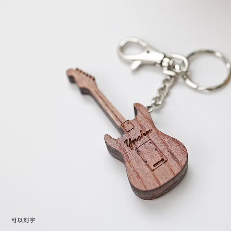 橘紅色電吉他 Fender 仿真電吉他吊飾 鑰匙圈 禮物