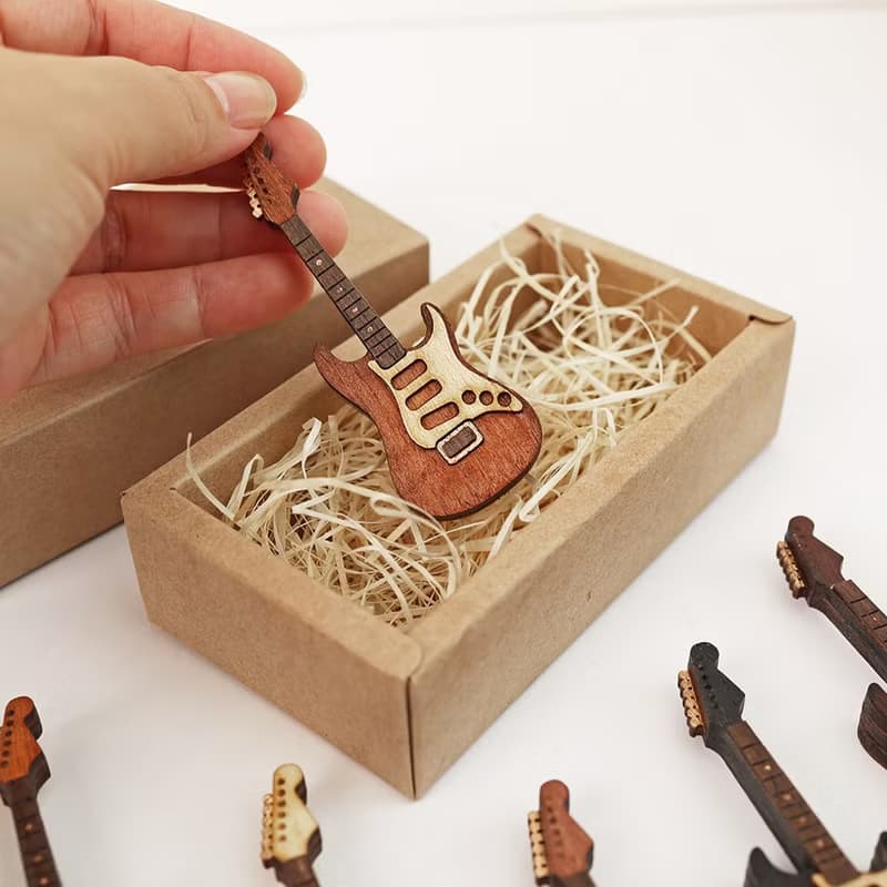 橘紅色電吉他 Fender 仿真電吉他吊飾 鑰匙圈 禮物