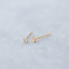 【送禮首選最佳禮物】18K天然鑽石金4爪鑲耳環/耳釘