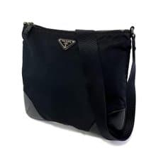 本物 PRADA プラダ ナイロン ショルダーバッグ ブラック BT0332 中古
