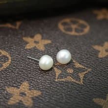 淡水珍珠純銀耳釘天然珍珠氣質款禮盒裝