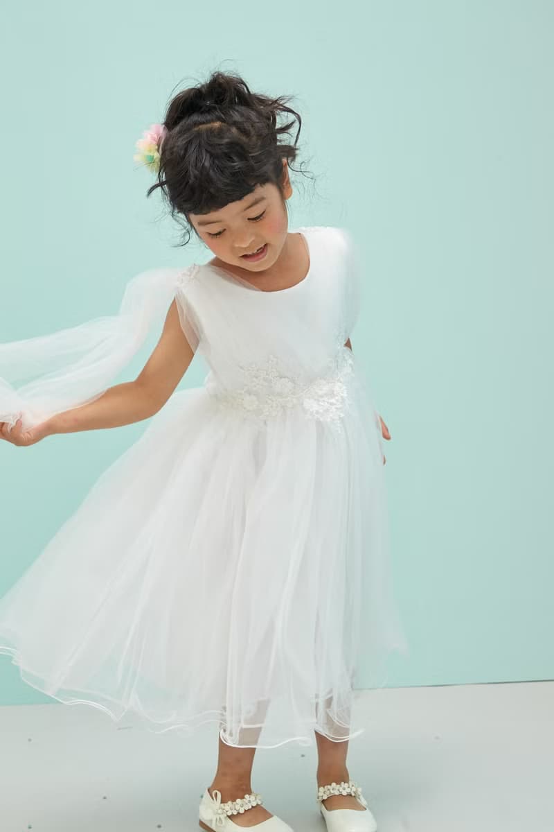 HAO.HAO kids 春之女神蓬紗裙-白