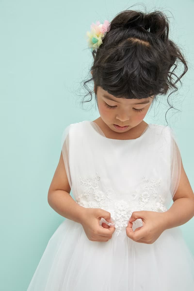 HAO.HAO kids 春之女神蓬紗裙-白