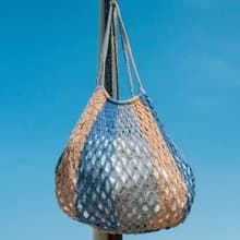 編織棉麻托特包/Tote bag/Market bag//斜背包/側背包/肩背包-海