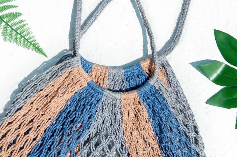 編織棉麻托特包/Tote bag/Market bag//斜背包/側背包/肩背包-海