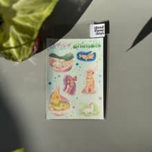 【PVC貼紙】親親動物 - 撫で撫で animals (藍)