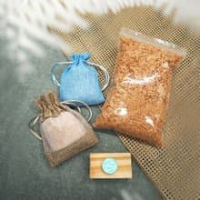 檜木香氛入門仿麻款- 檜木香氛袋 附贈隨機迷你擴香石 補充檜木包
