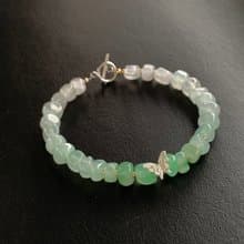 天然冰種翡翠手鍊 設計款手鍊  緬甸玉翡翠  925銀手鍊 隨形手鍊