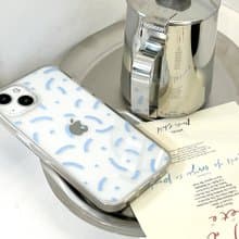 stem pattern jelly hard phone case (blue)