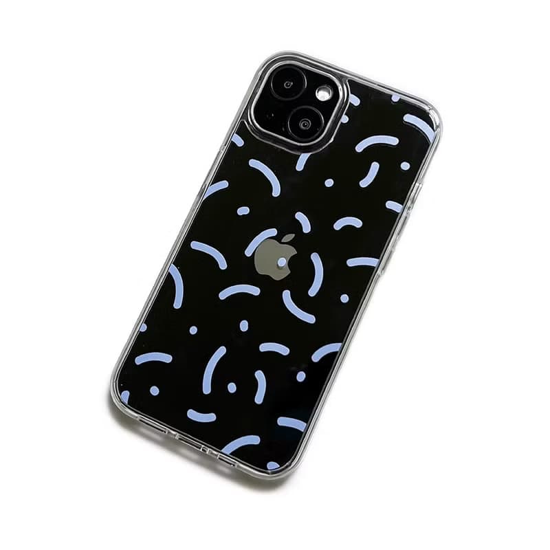 stem pattern jelly hard phone case (blue)