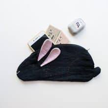 兔 Bunny Loaf zip pouch case - 墨