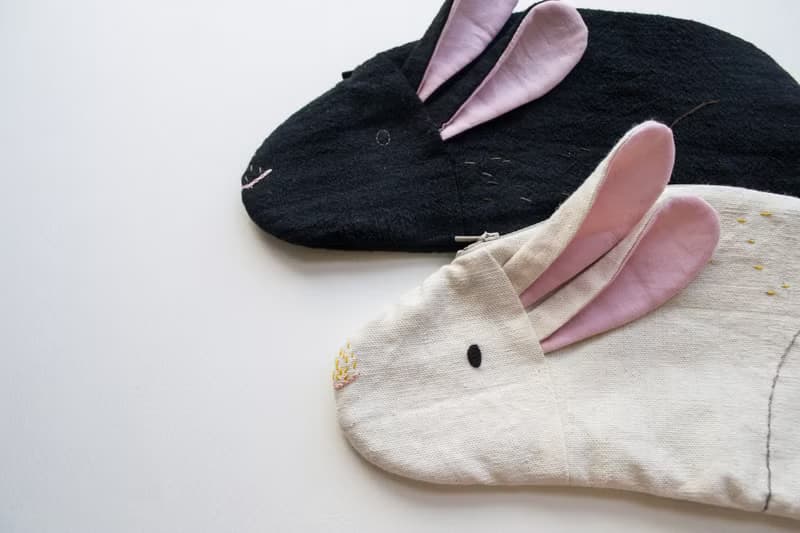 兔 Bunny Loaf zip pouch case - 墨