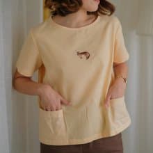 Molly Blouse 貓 : Sand Melon size  S,M