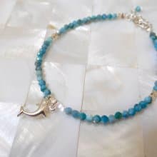 純銀Q海豚磷灰石手鍊