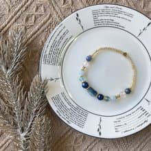 藍晶石平安貔貅彈性手鍊