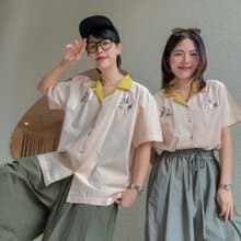 夏威夷棉襯衫 Casual Hawaii Shirt : Yellow 黃色的 S/M