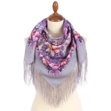 Authentic Pavlovo Posad Russian Shawl Scarf Soft 100% Wool 89x89 cm 1994-1