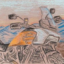 Harley Davidson Painting Pan America Original Art Motorcycle Artwork Motorbike