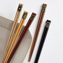 日本霜山 和風五種木防滑八角木筷(5雙/包)x3包組